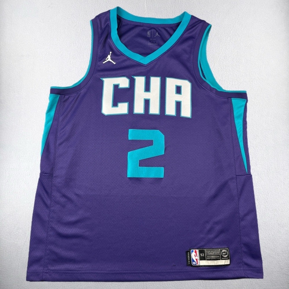 LaMelo Ball Charlotte Hornets Swingman Jersey Mens 52 XL Jordan Purple NBA